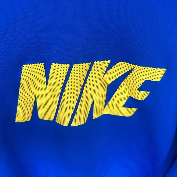 Nike Men's Blue Sweatshirt. Therma-fit. Yellow Nike logo. Size Large. Unisex - Picture 3 of 8